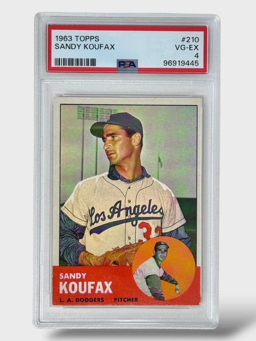 1963 Topps Sandy Koufax #210 PSA Graded VG-EX 4 Baseball Trading Card (1 of 2)
