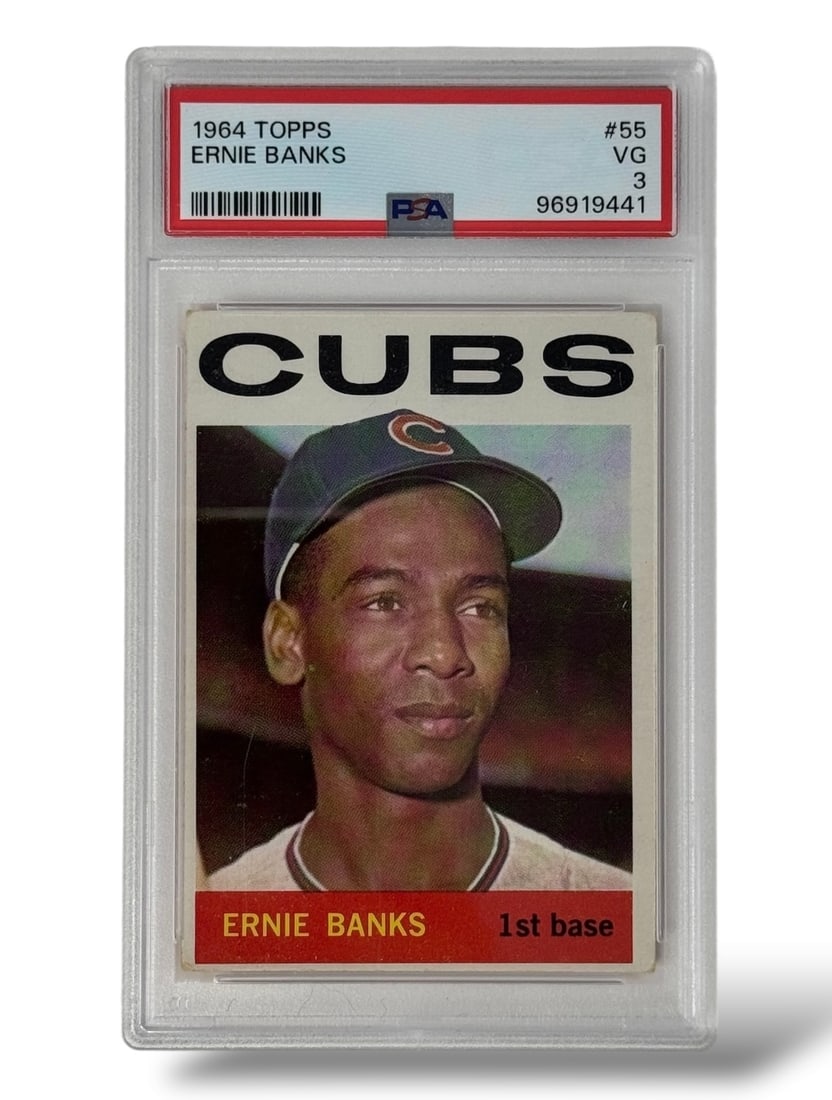 1964 Topps Ernie Banks #55 PSA Graded VG 3 Baseball Trading Card (1 of 2)