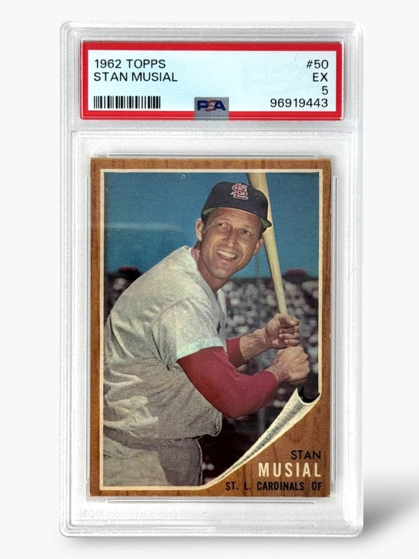1962 Topps Stan Musial #50 PSA Graded EX 5 Baseball Trading Card (1 of 2)