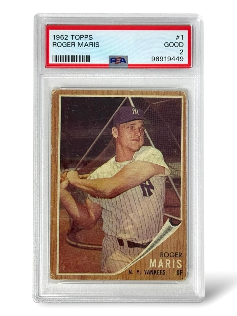 1962 Topps Roger Maris #1 PSA Graded Good 2 Baseball Trading Card (1 of 2)
