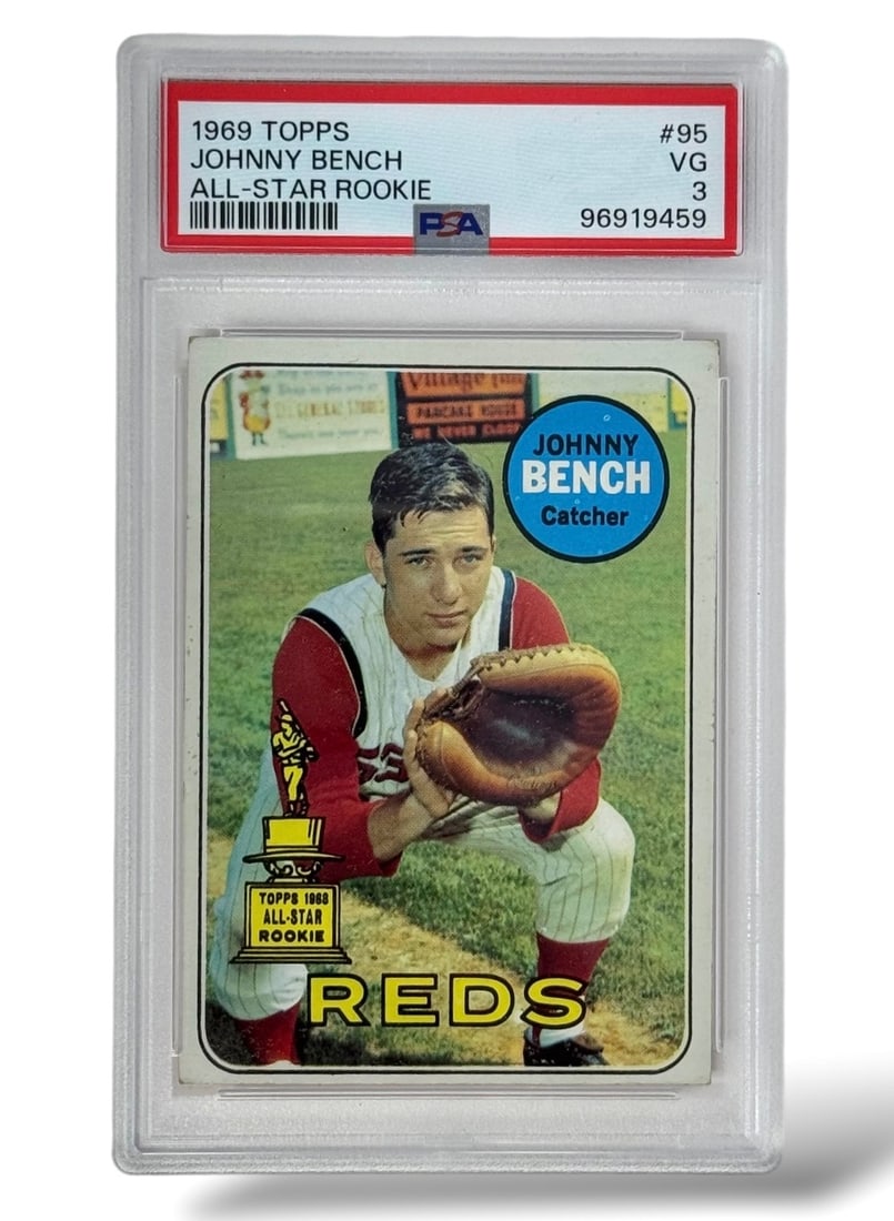1969 Topps Johnny Bench All-Star Rookie #95 PSA Graded VG 3 Baseball Trading Card (1 of 2)