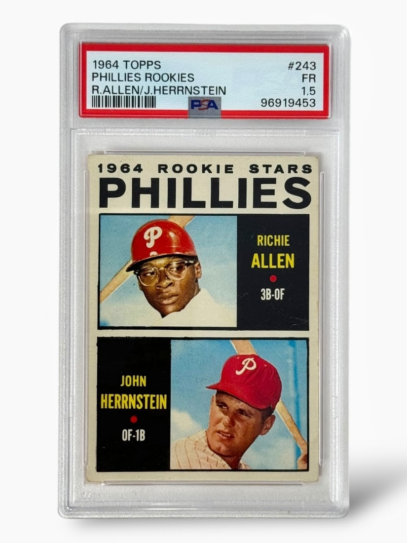 1964 Topps Phillies Rookies (R. Allen/J. Herrnstein) #243 PSA Graded FR 1.5 Baseball Trading Card (1 of 2)