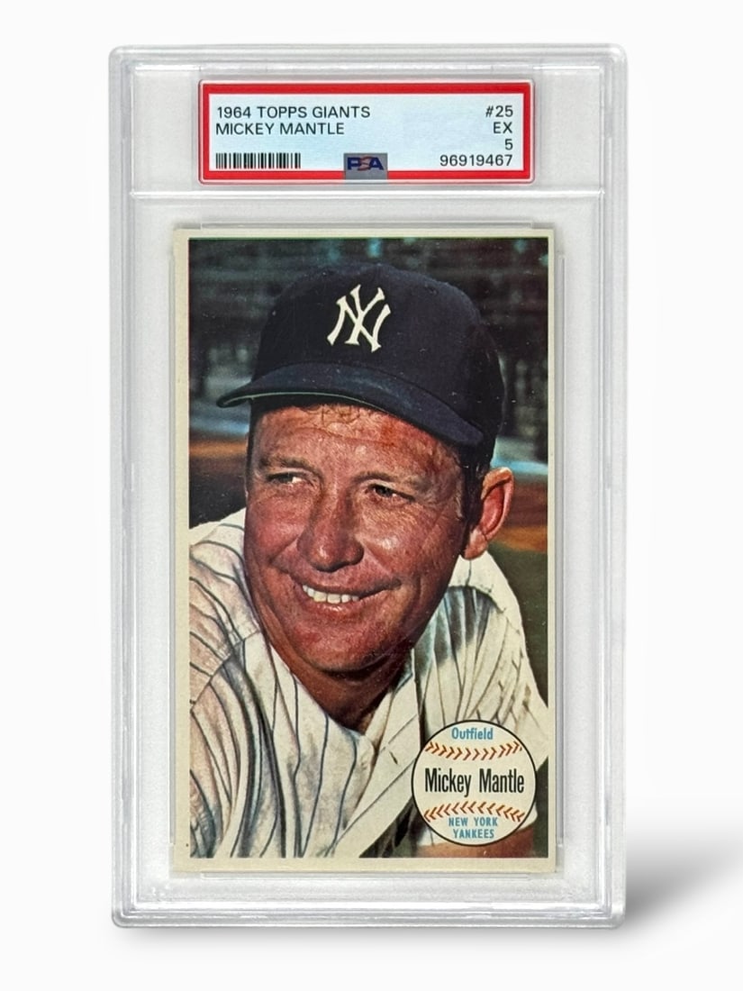 1964 Topps Giants Mickey Mantle #25 PSA Graded EX 5 Baseball Trading Card (1 of 2)