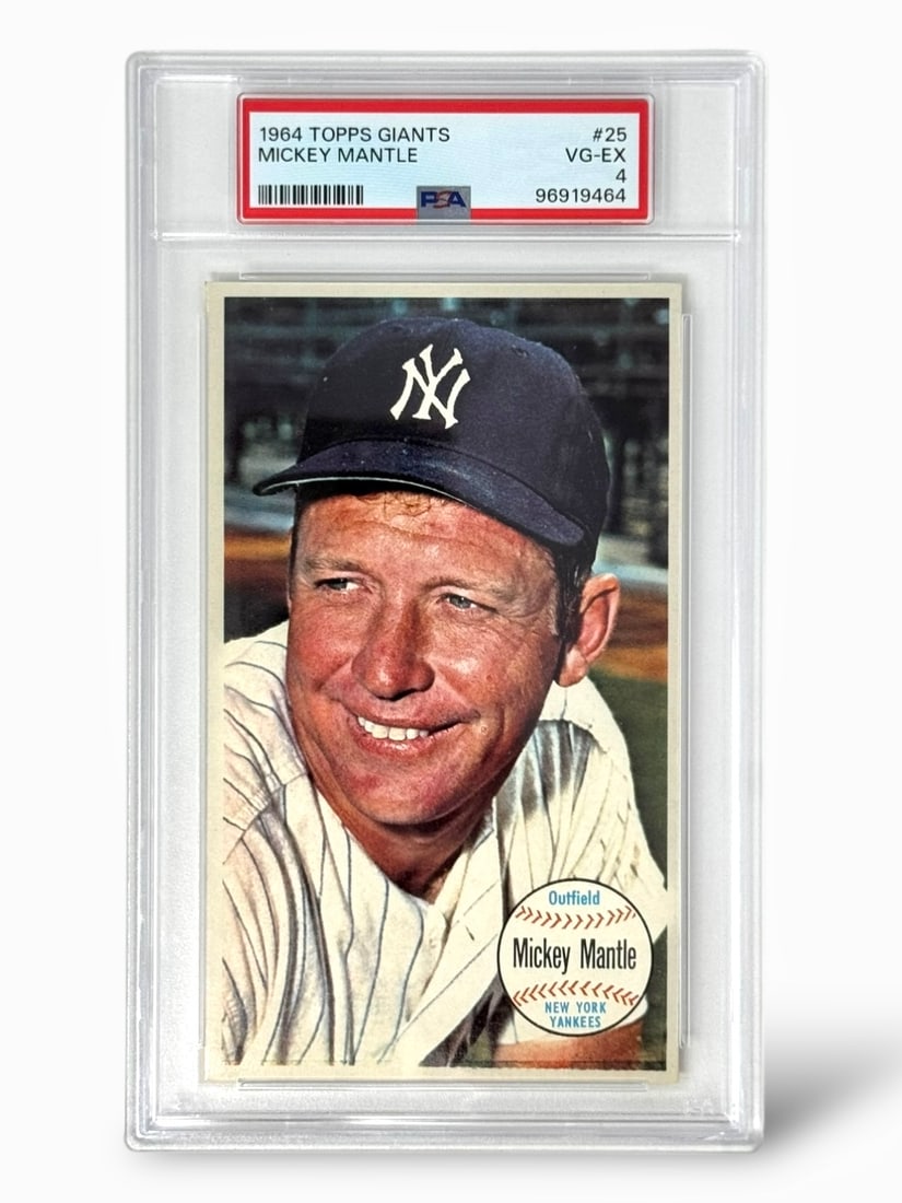 1964 Topps Giants Mickey Mantle #25 PSA Graded VG-EX 4 Baseball Trading Card (1 of 2)