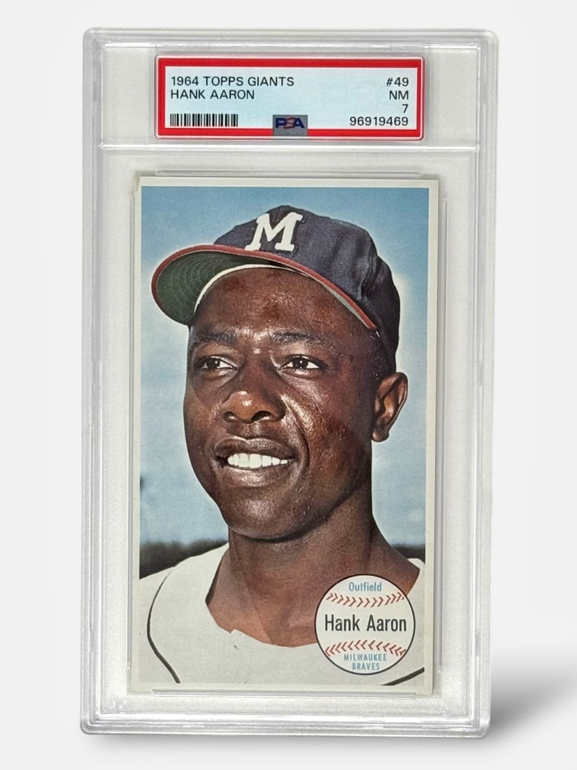 1964 Topps Giants Hank Aaron #49 PSA Graded NM 7 Baseball Trading Card (1 of 2)