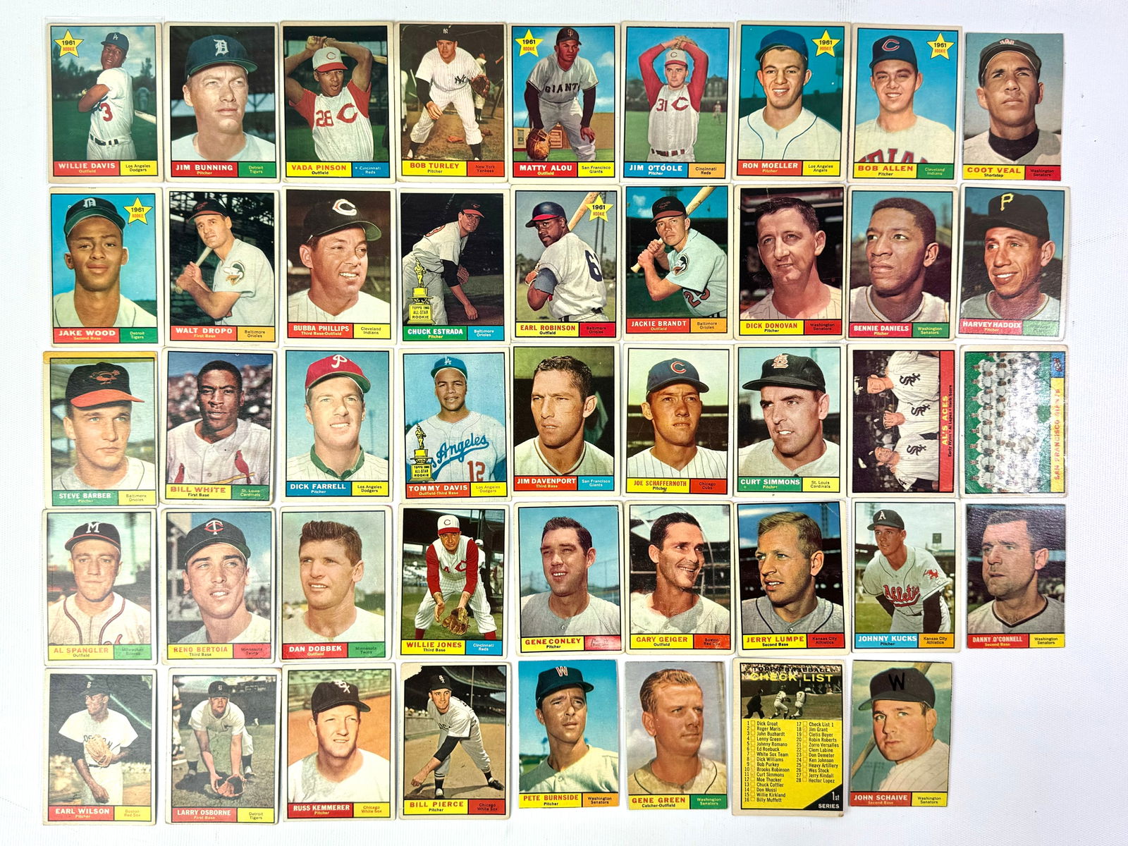 1961 Topps Baseball Card Collection PR-VG (1 of 5)