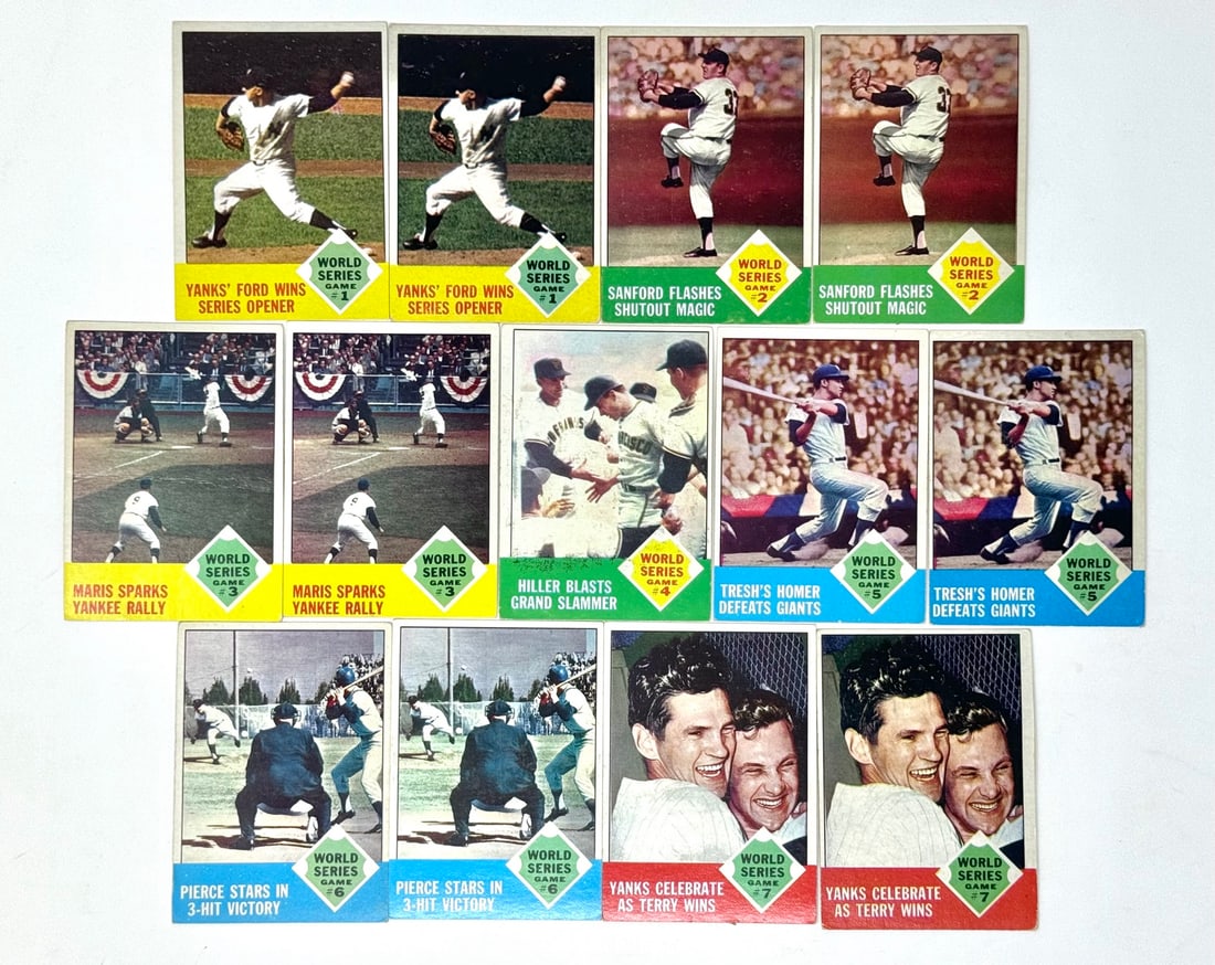 1963 Topps World Series Cards Set #142-148 1962 New York Yankees vs San Francisco Giants (1 of 2)