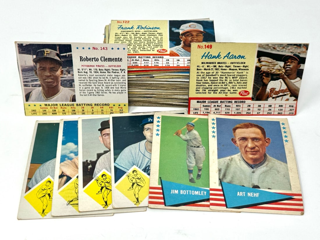 Vintage 1962 & 1963 Post Cereal Handcut Baseball Cards with 1961 & 1963 Fleer Baseball Cards (1 of 6)