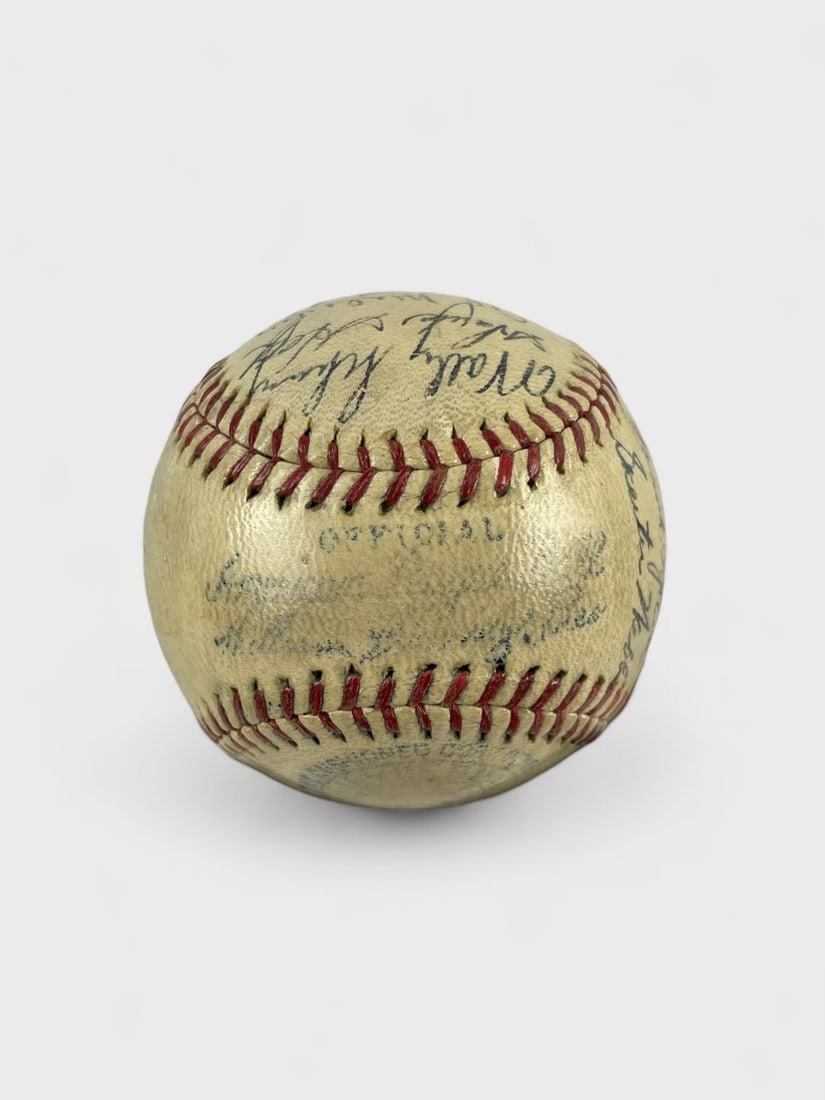 1938/39 Cleveland Indians Team Autographed Baseball W/ PSA Authenticity No. AP01584 (1 of 6)