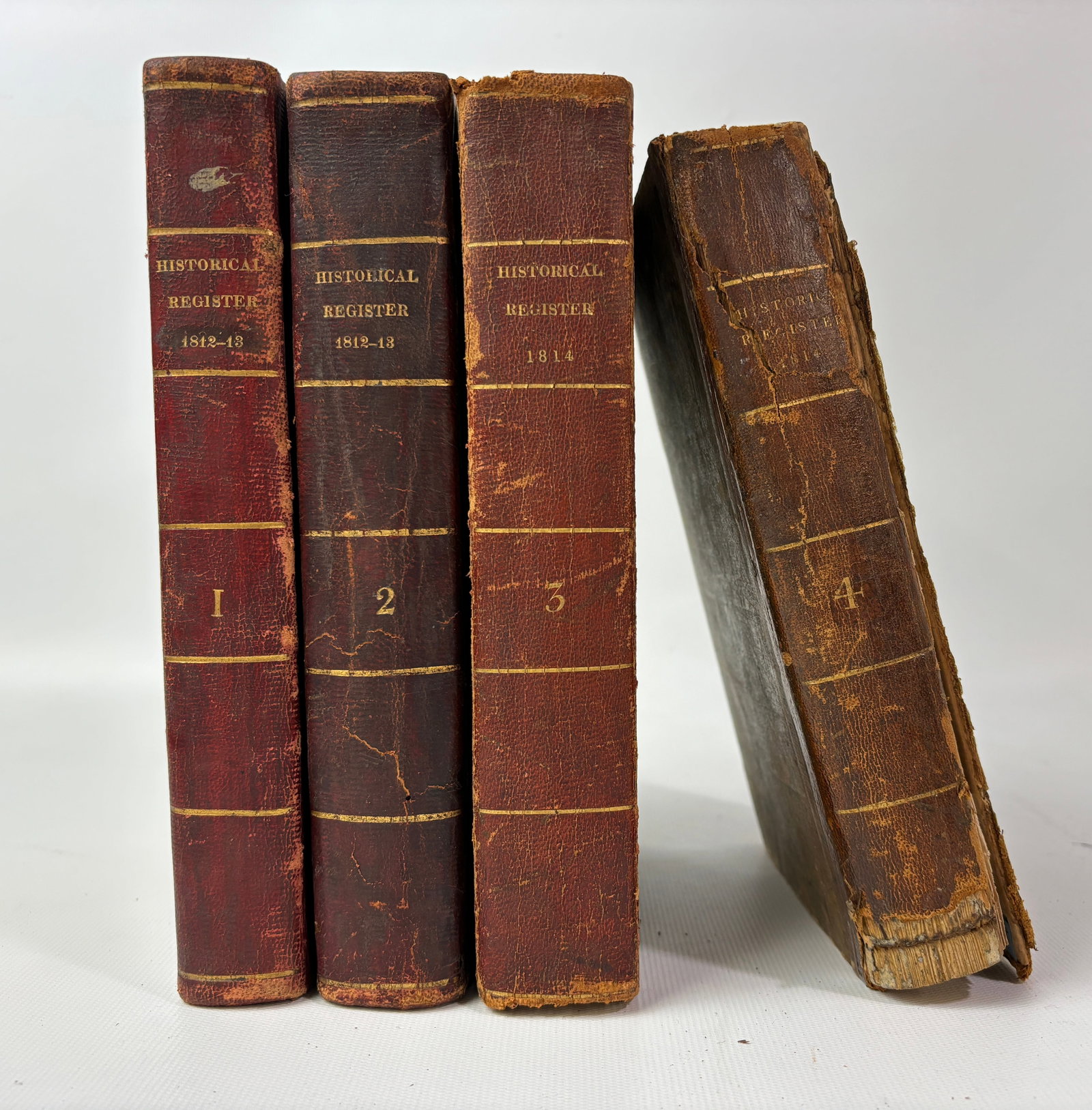 The Historical Register of the United States - 4 Vols - 1814 Antique American Books Washington City: The Historical Register of the United States. Edited by T. H. Palmer. Washington City: T. H. Palmer, (1814-16). 4 Volumes. 8vo. Three quarter red leather with gilt-stamped spines, marble paper-covered