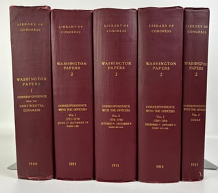 The Washington Papers 1906 Continental Congress & 1915 Correspondence with Officers 5 Vols GPO