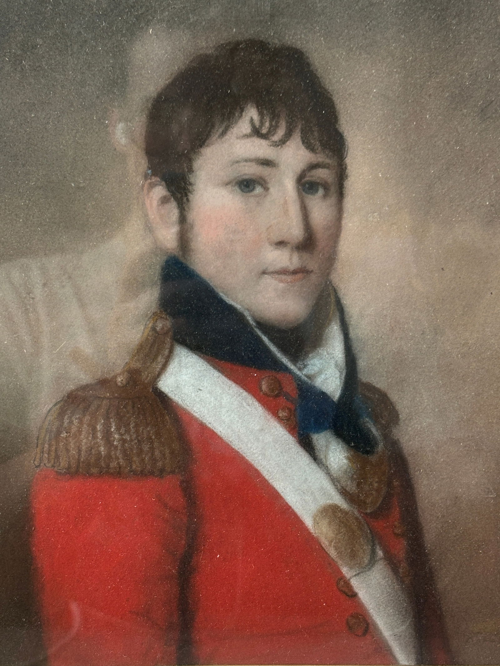 Small 19thC Framed Portrait Painting of a Young Officer, Pastel on Paper (1 of 4)