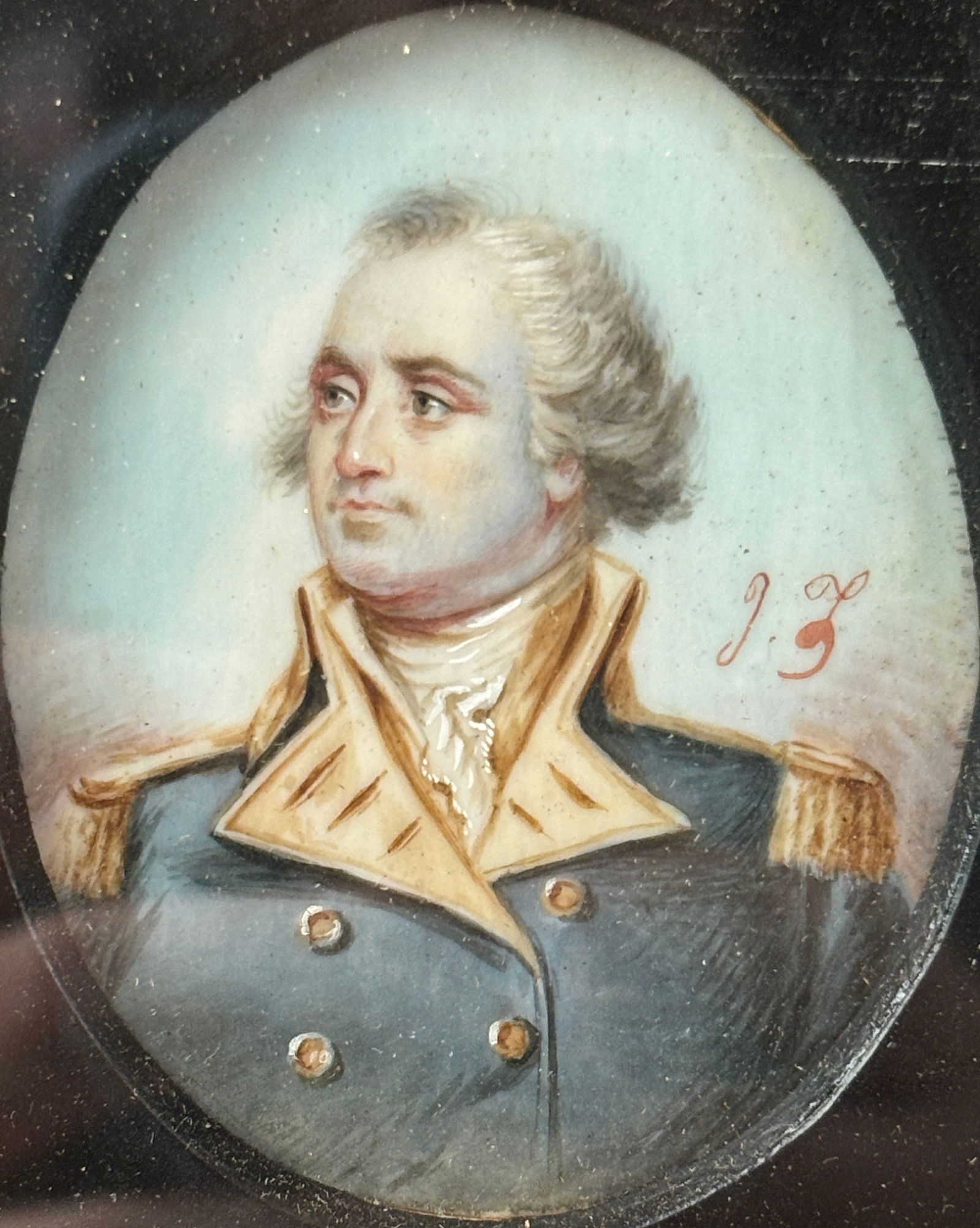 Antique Miniature Watercolor Portrait Painting of a Young Handsome Military Officer (1 of 4)