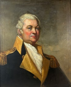 Major General Henry Knox 19thC Portrait Military Framed Oil on Canvas Painting