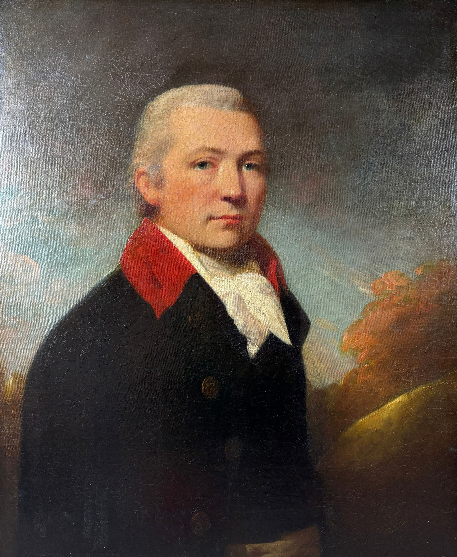 19thC Portrait of Revolutionary War Continental Army Officer Framed Oil on Canvas Painting (1 of 4)