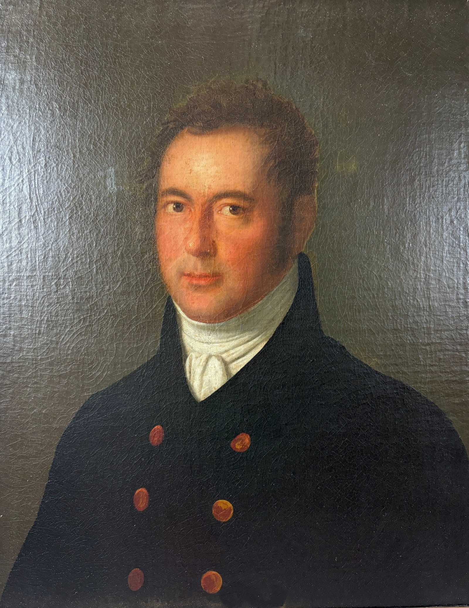 19th Century Oil on Wood Panel of a U.S. Naval Officer Framed Painting (1 of 4)