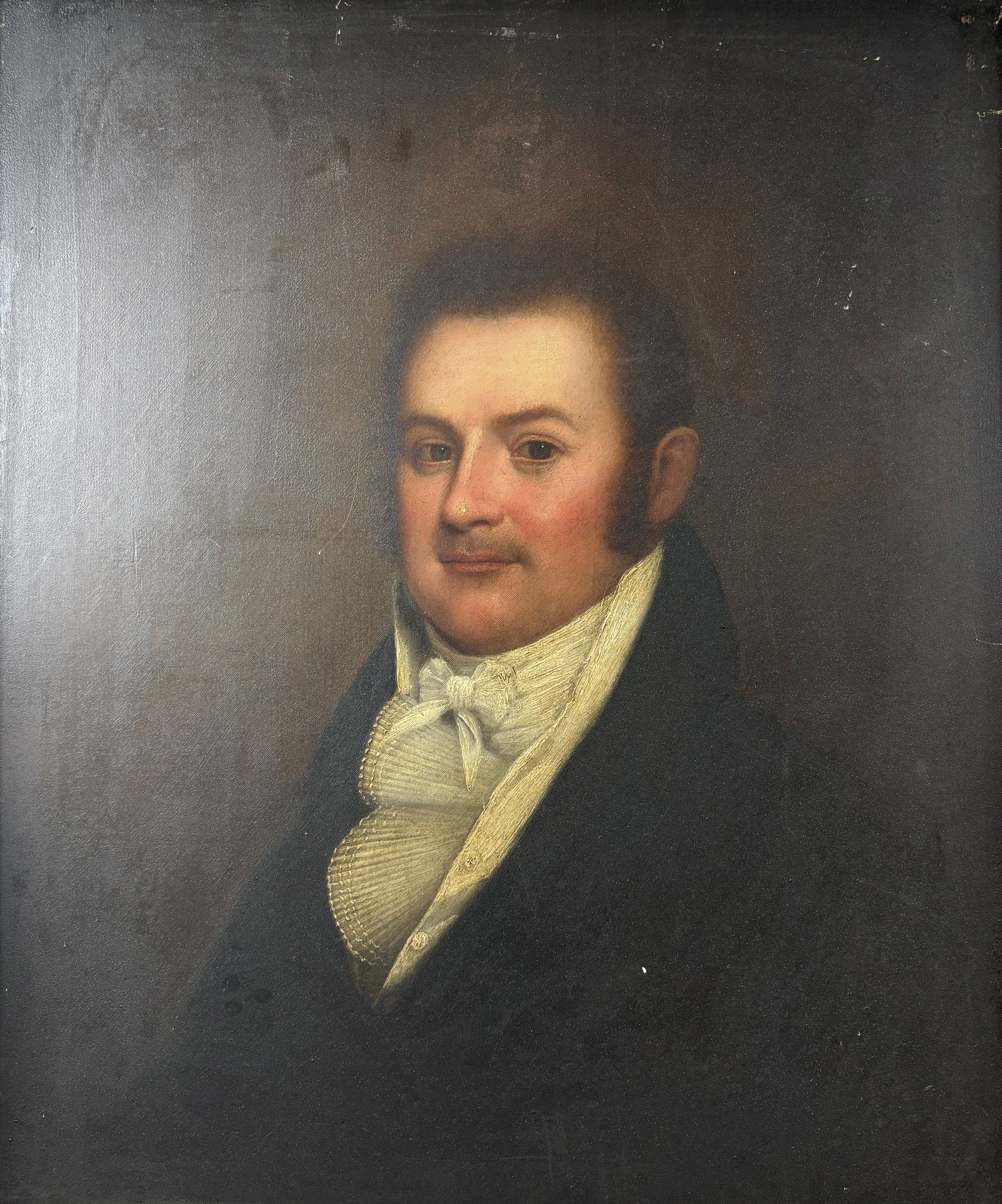 Fine 19thC Oil on Wood Panel Portrait of the Gentleman Josiah Dow Framed Painting (1 of 5)