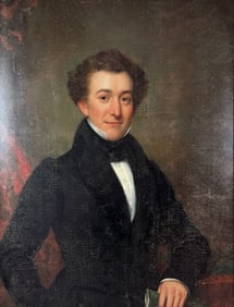 Waldo Jewitt Portrait of a Gentleman Antique 19thC Framed Oil on Panel Painting