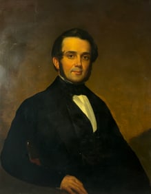 Strain, Daniel J. Framed Oil Painting on Canvas Portrait of a Distinguished Gentleman