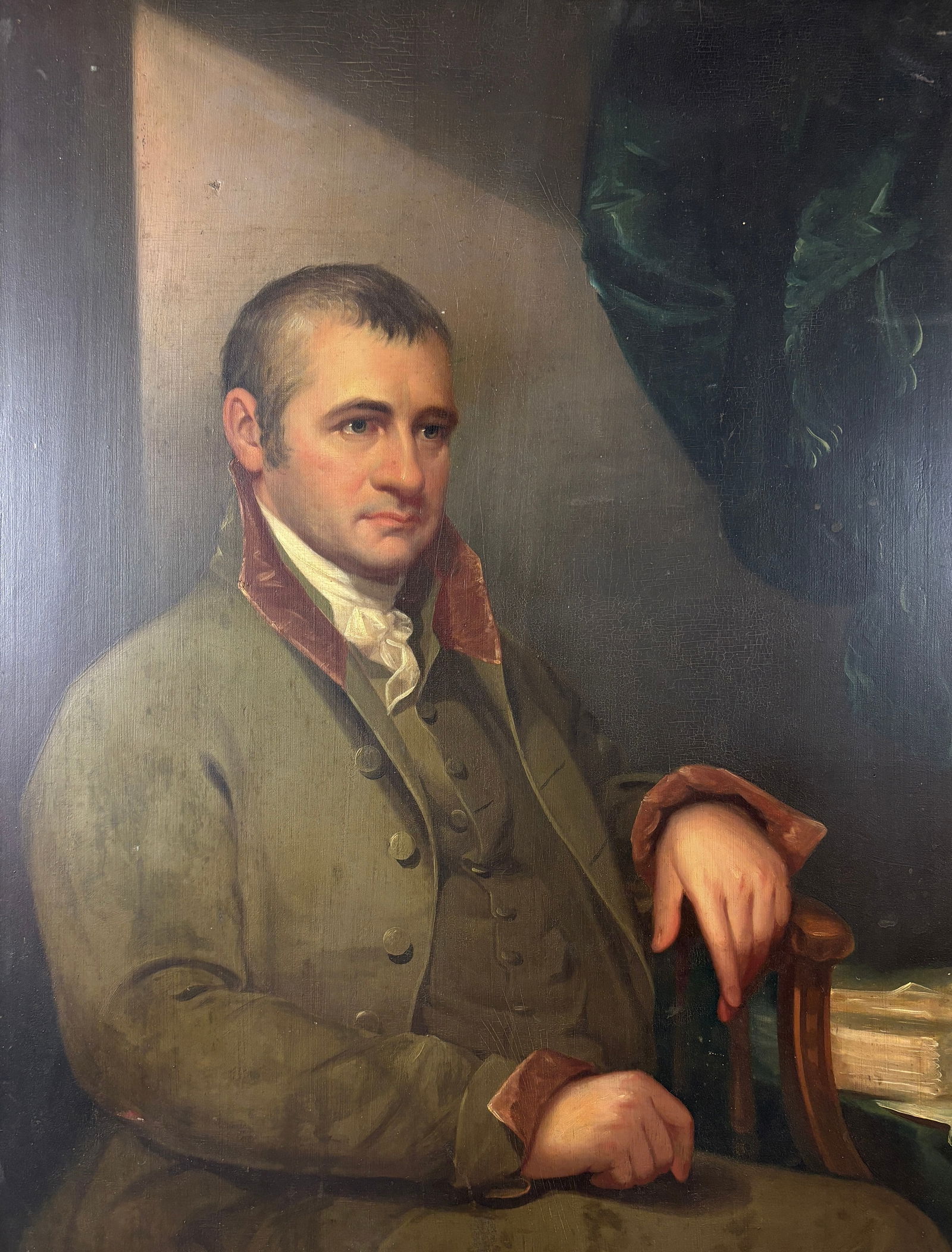 Attrib. Gilbert Stuart Framed Oil Painting on Panel/Board Portrait of Horatio Gates Spafford (1 of 5)
