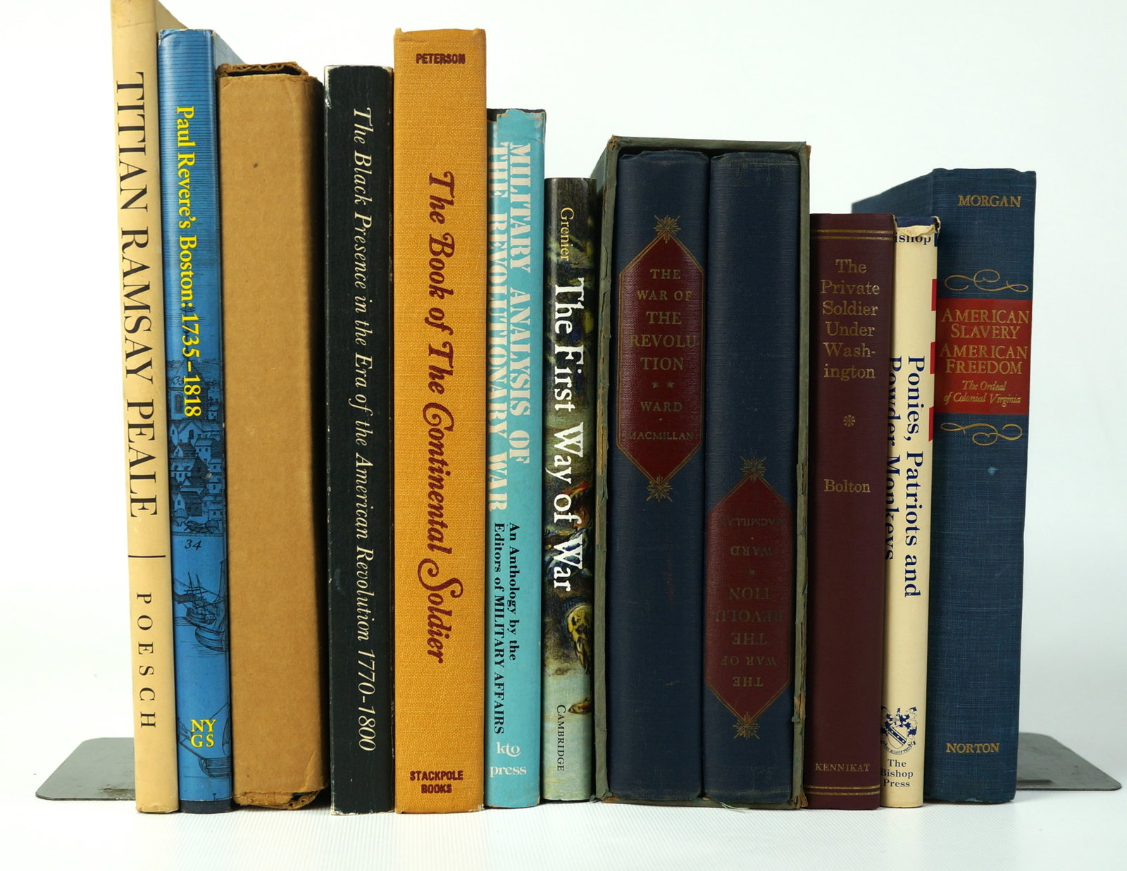 12 Books on the American Revolutionary War: 12 Books on the American Revolutionary War, Covering Black Presence in the Era, A Military Analysis, Paul Revere, and Other Topics. See photos for titles. Good to very good condition on average. We do