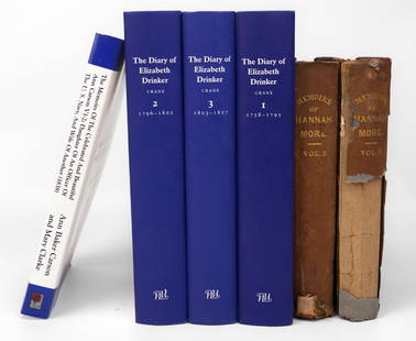 Three Memoirs of 19th Century Women: Memoirs of the Life and Correspondence of Mrs. Hannah More. By William Roberts, ESQ. In Two Volumes. New York: Harper & Brothers, 1835. Bindings with discoloration and loss to spines, Contents with fo
