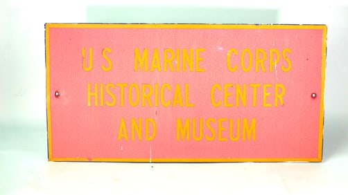 Two Metal Signs: US Marine Corps Historical Center and Museum ca. 1960s