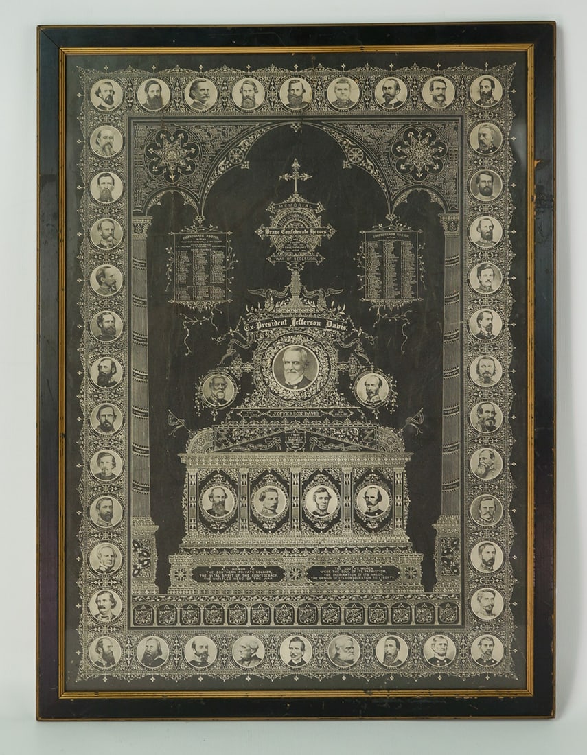 Memorial to the Loyal Sons of the South, the Brave Confederate Heros Framed 1892 Civil War Print (1 of 7)