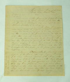 1837 Army of the South Handwritten Official US Military Communique Gen T.Jesup Seminole Indian Wars
