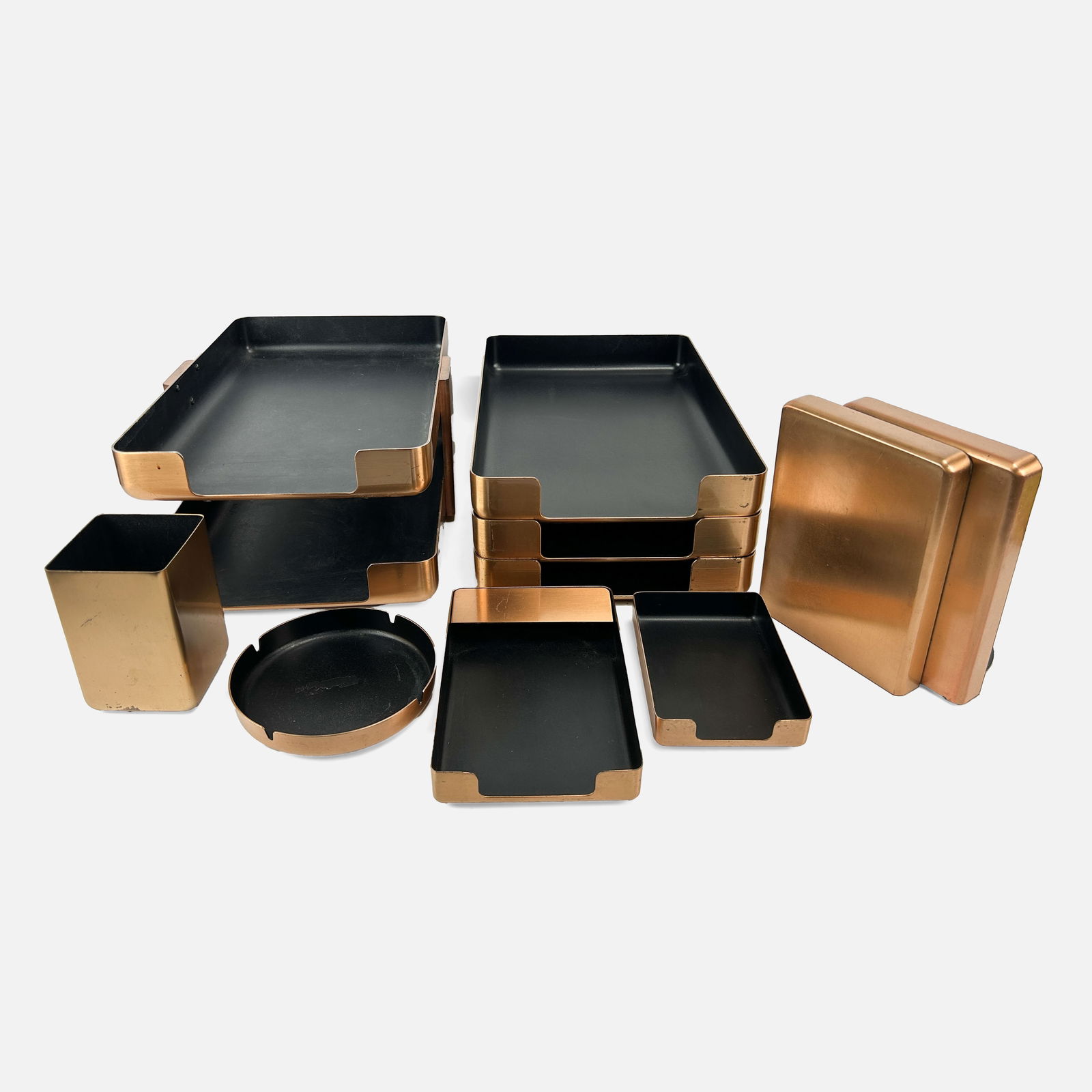 McDonald Products Mid Century Modern Desk Letter Trays, Ashtray, Bookends, and Pen Holder (1 of 15)