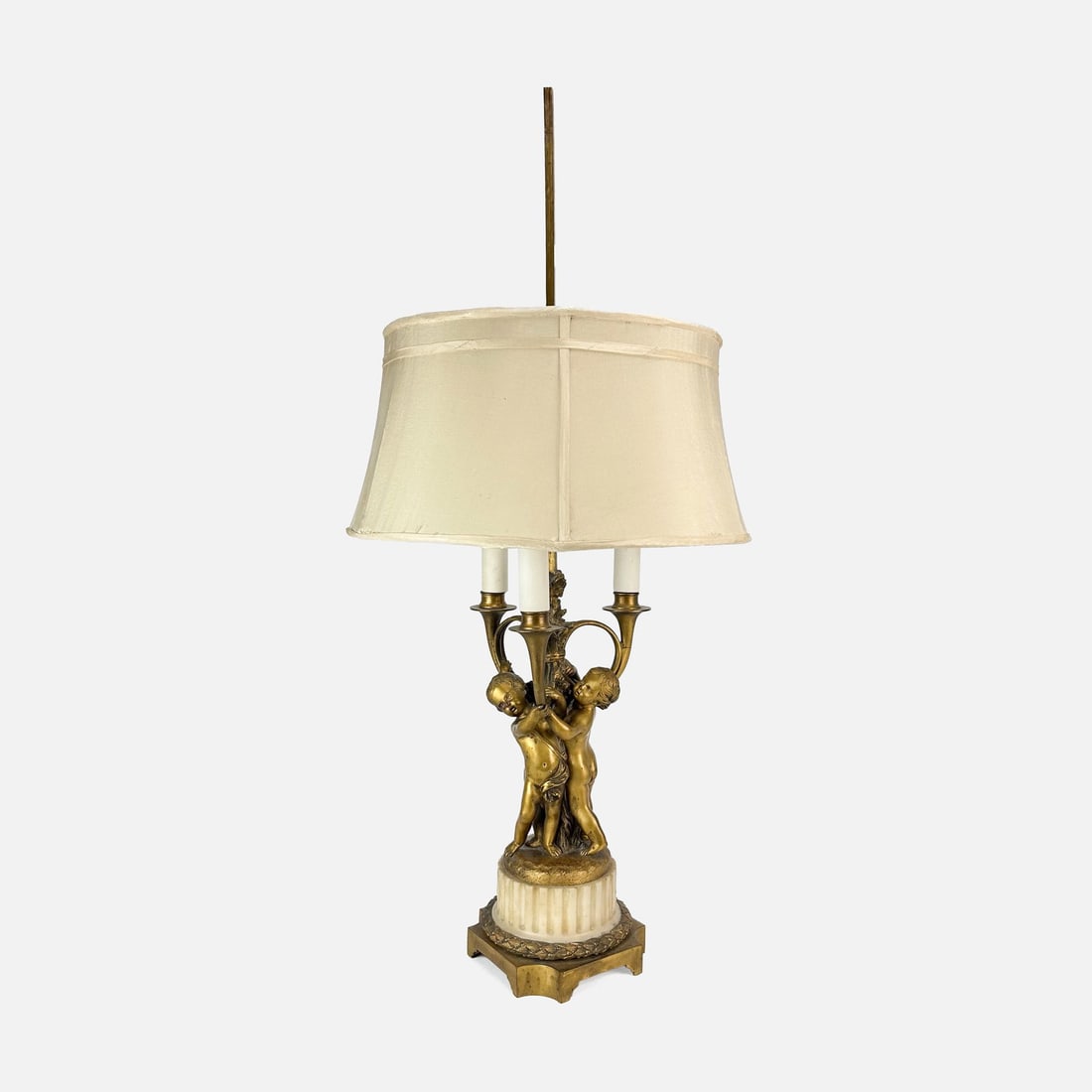 Antique Louis XVI Style Marble Gilt Bronze Candelabra Bouillotte Table Lamp (1 of 8)