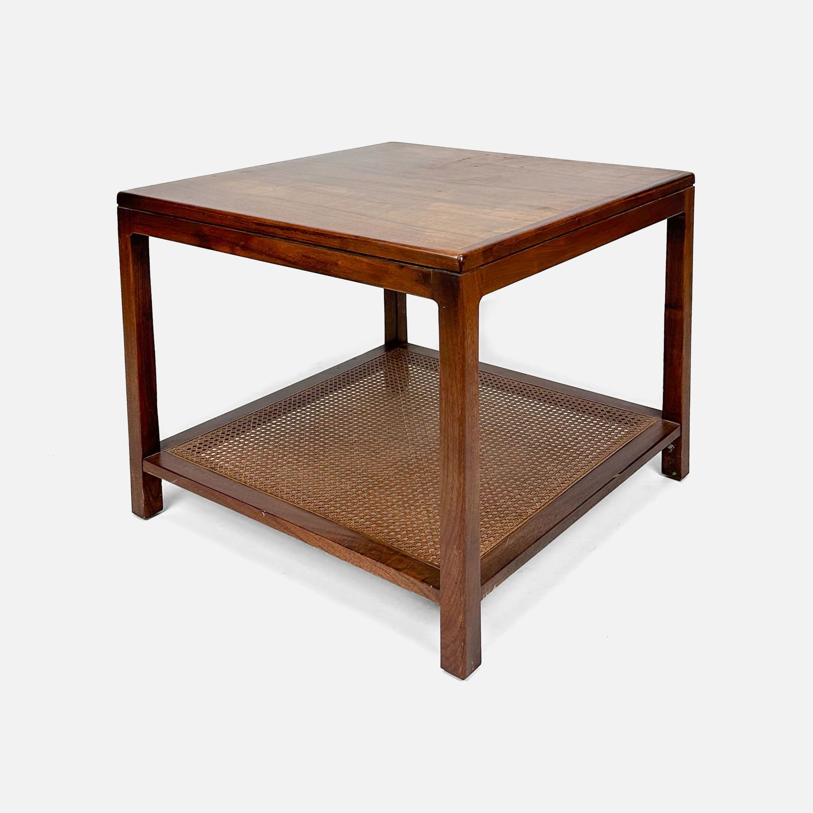 Jack Cartwright for Founders MCM Walnut Cane Coffee Side Table #1 (1 of 7)