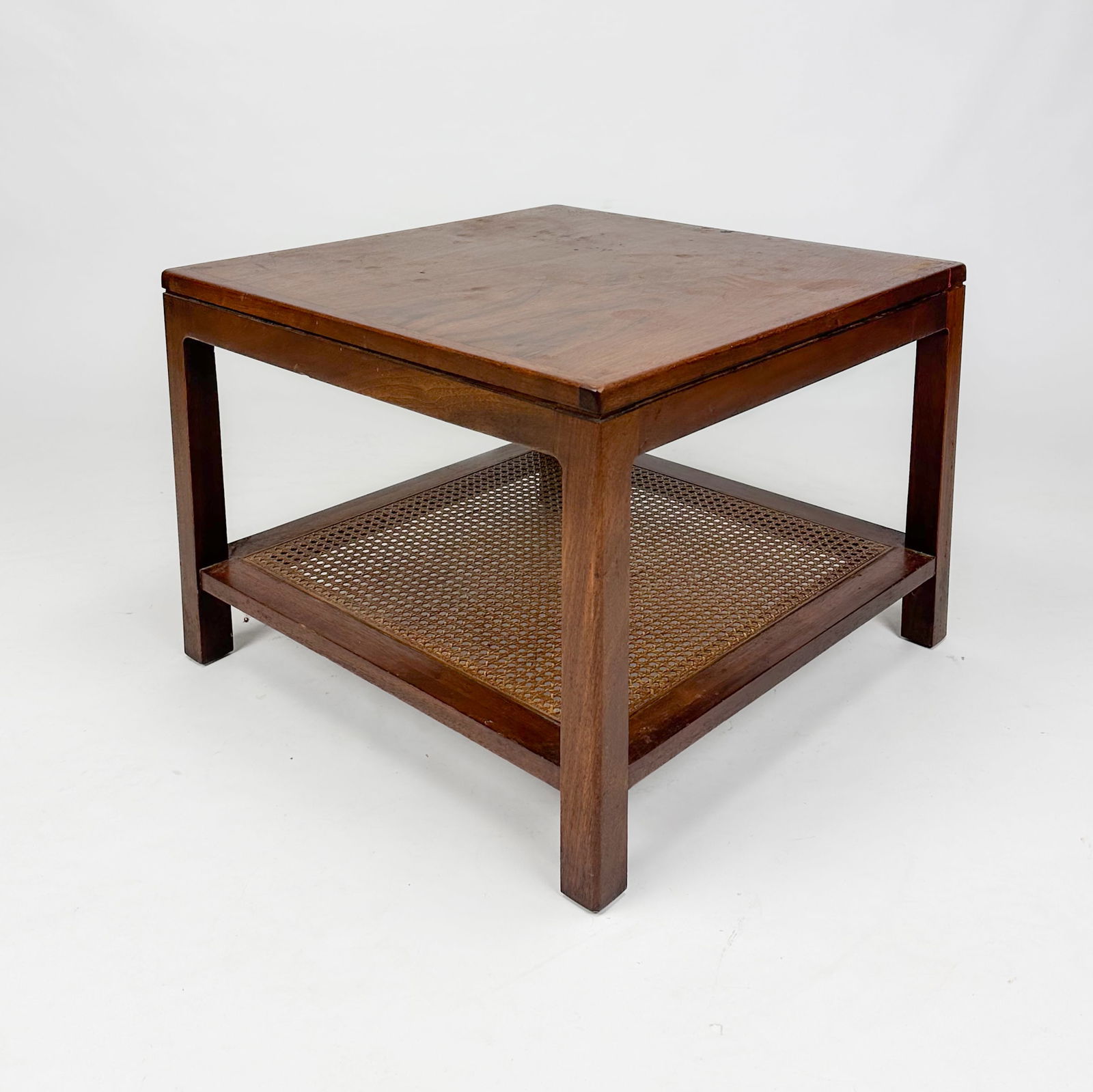 Jack Cartwright for Founders MCM Walnut Cane Coffee Side Table #2 (1 of 6)