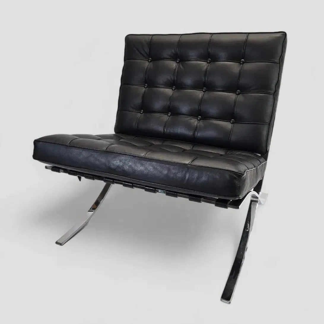 Mies Van Der Rohe Style Lounge Leather and Chrome Barcelona Chair: Mies van der Rohe Style Lounge Leather and Chrome Barcelona Chair. Ca. last quarter 20thC. No major defects. We do not provide in-house shipping! Please reach out to Donald Camden at UPS Store 4608 or