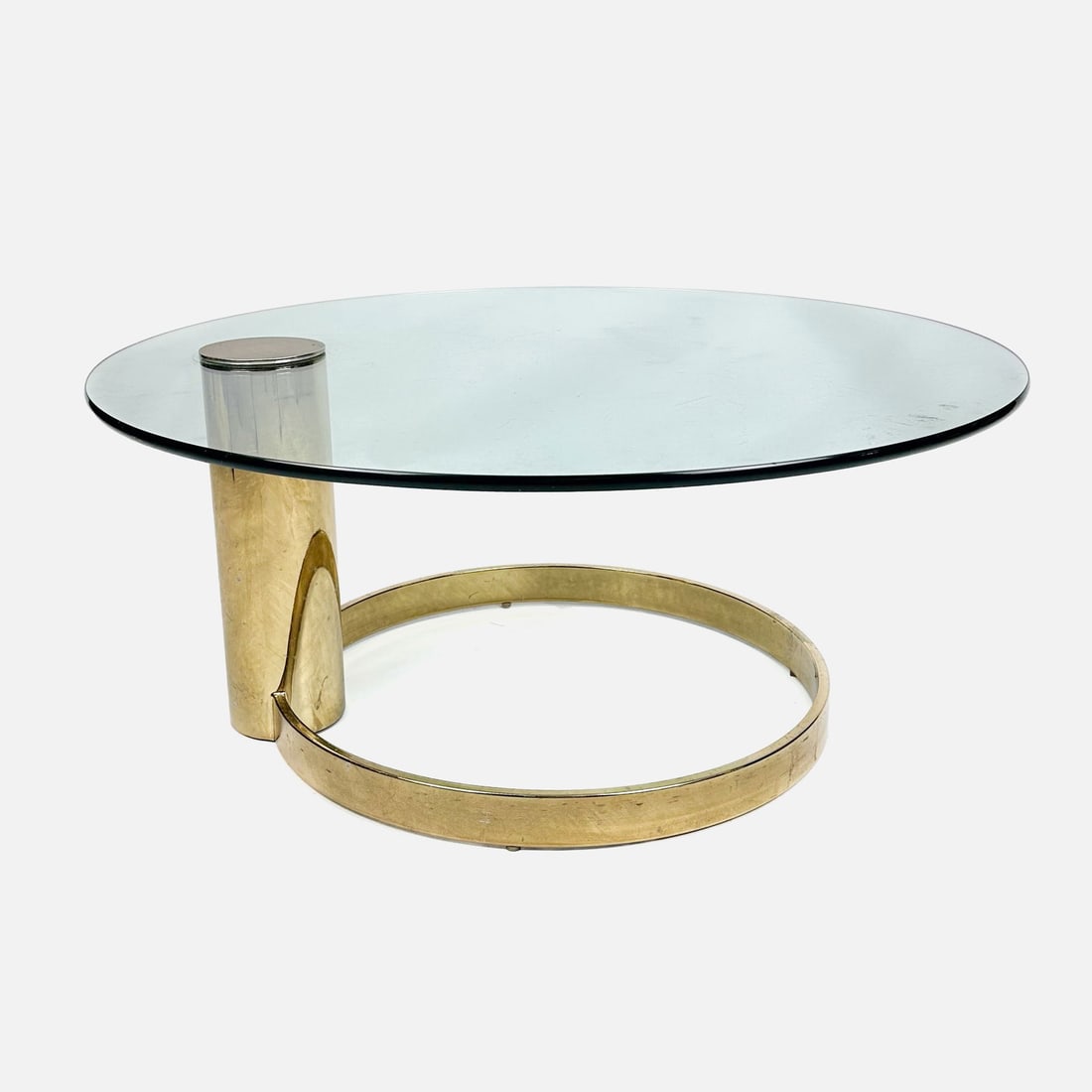 Leon Rosen for The Pace Collection Modernist Cantilever Glass Coffee Table (1 of 7)