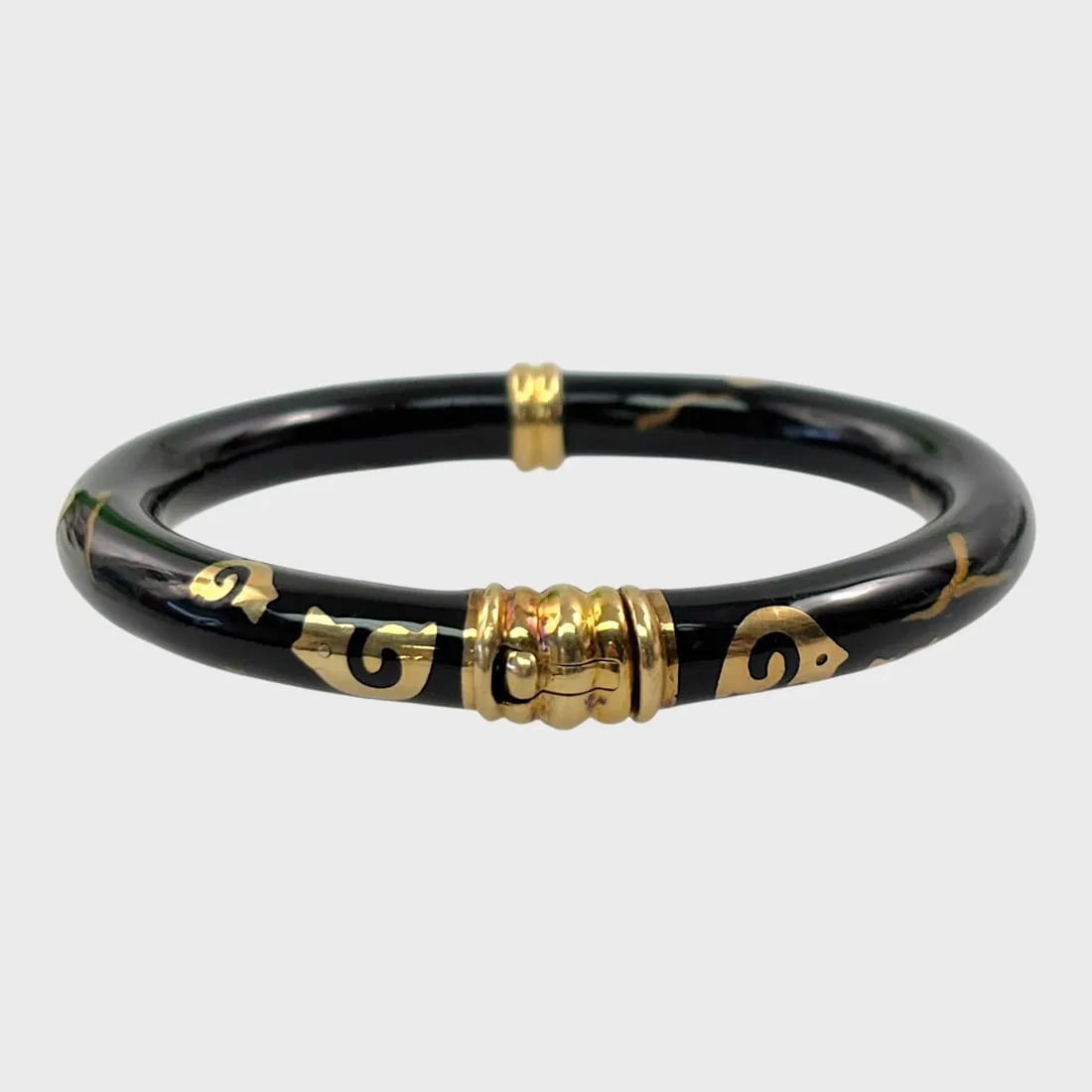 Fidia Gioielli 18K Gold 925 Sterling Silver and Enamel Bangle Bracelet (1 of 7)