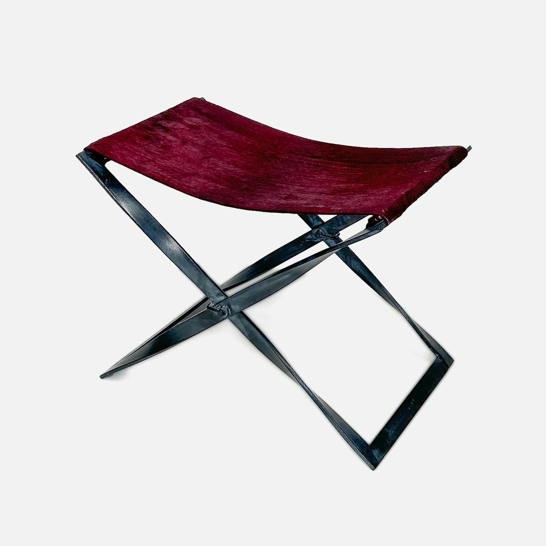 Poul Kjaerholm Style Modernist Suede Folding X Stool (1 of 9)