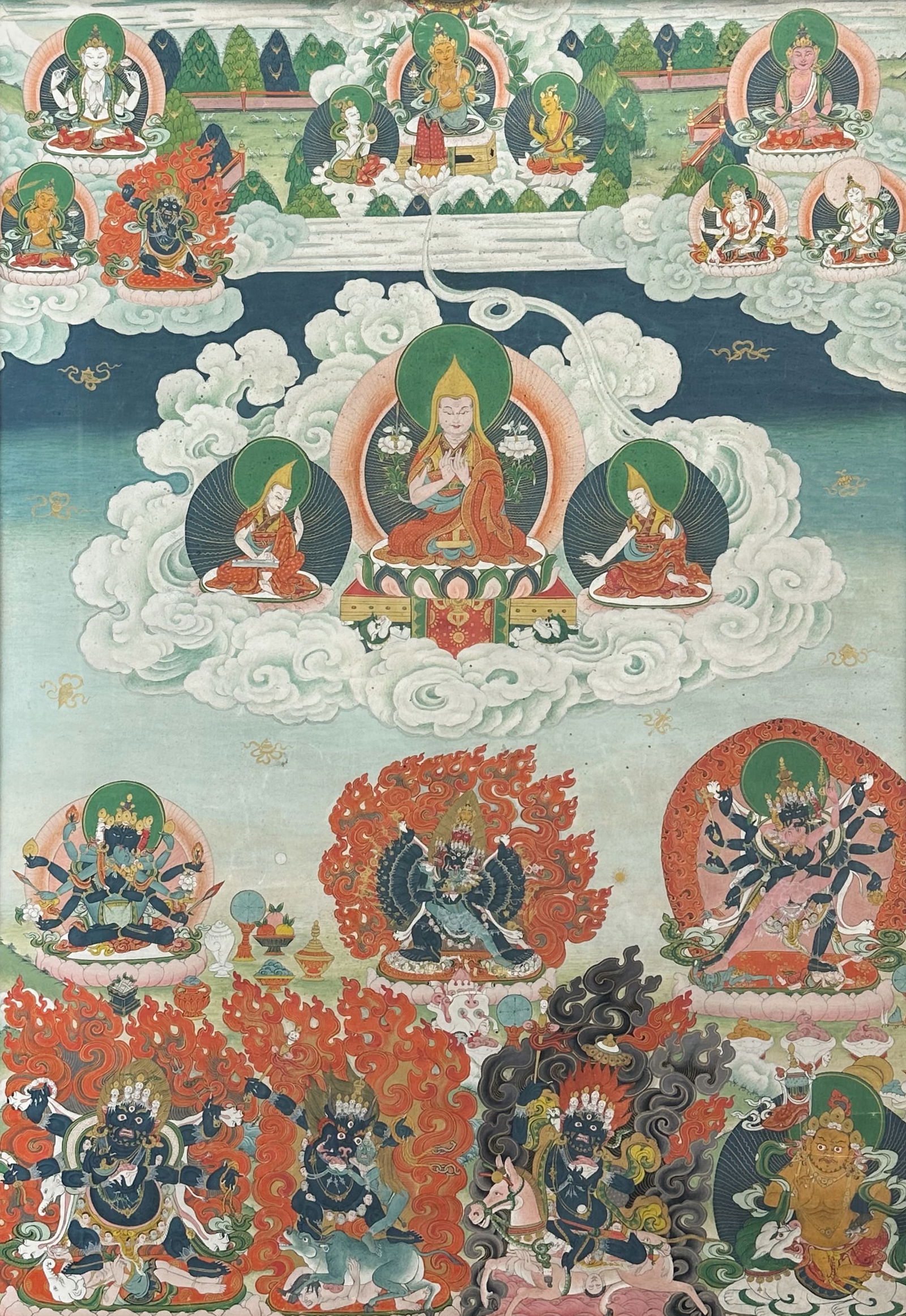 Fantastic Large Thangka Cloth Painting Framed (1 of 7)