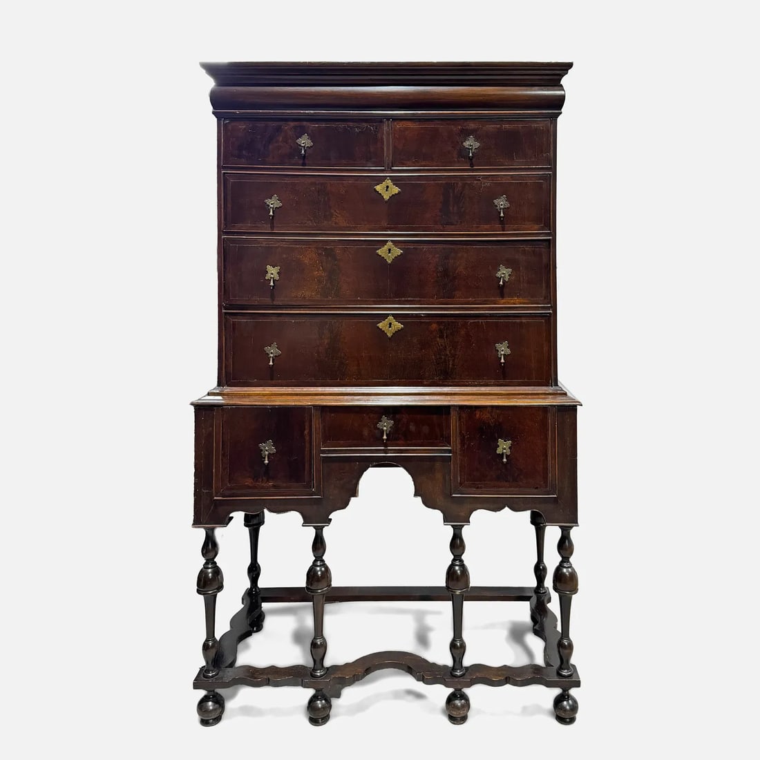 Antique William and Mary Style Highboy Dresser on Frame Stand (1 of 10)