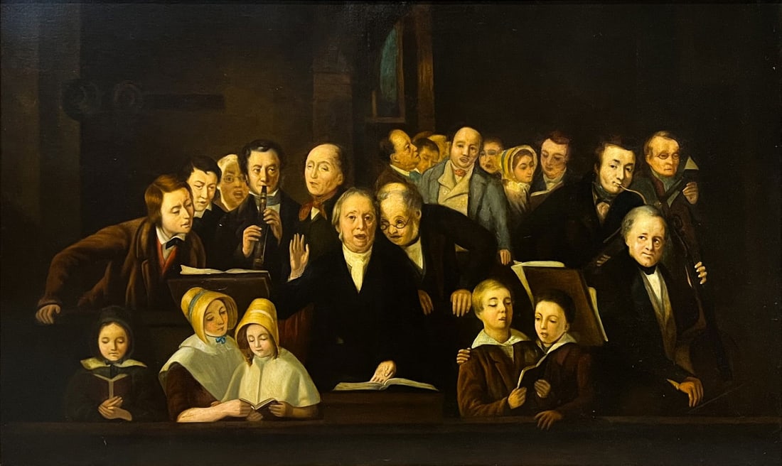 "Letter from George Washington to William Gordon"  Oil on Canvas Framed 19thC Political Painting (1 of 4)