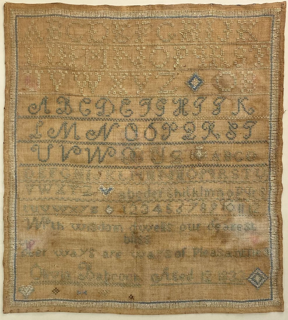 Antique 1833 Needlework Sampler by Olivia Babcock Framed (1 of 5)