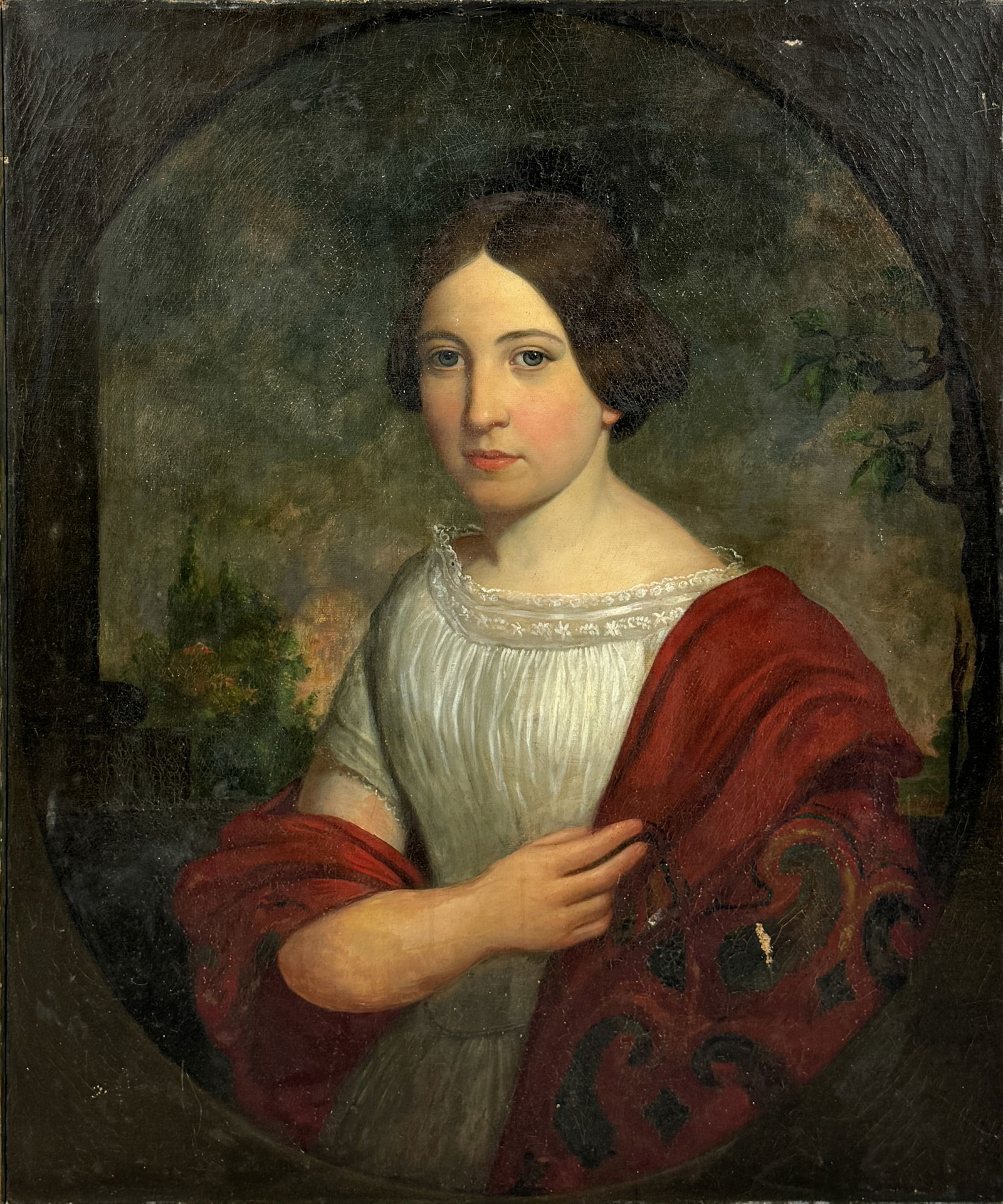 Antique 19thC Continental School Portrait of a Young Woman  Oil on Canvas Painting Framed (1 of 5)