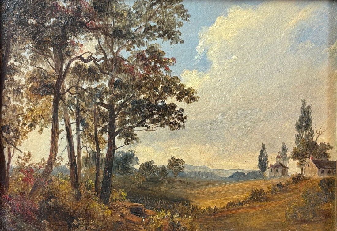 Russell Smith Original 1837 Landscape Painting on Board Framed (1 of 5)