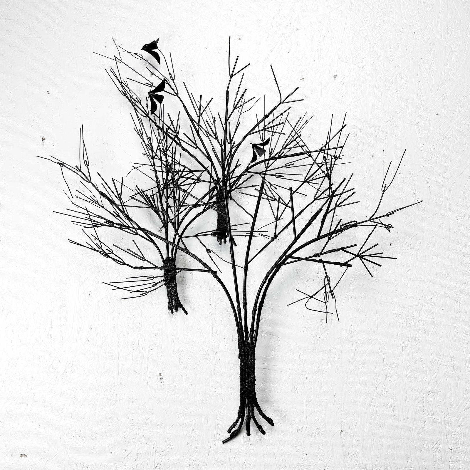 Curtis Jere 1970 Birds in Winter Trees Brutalist MCM Hanging Wall Sculpture (1 of 7)