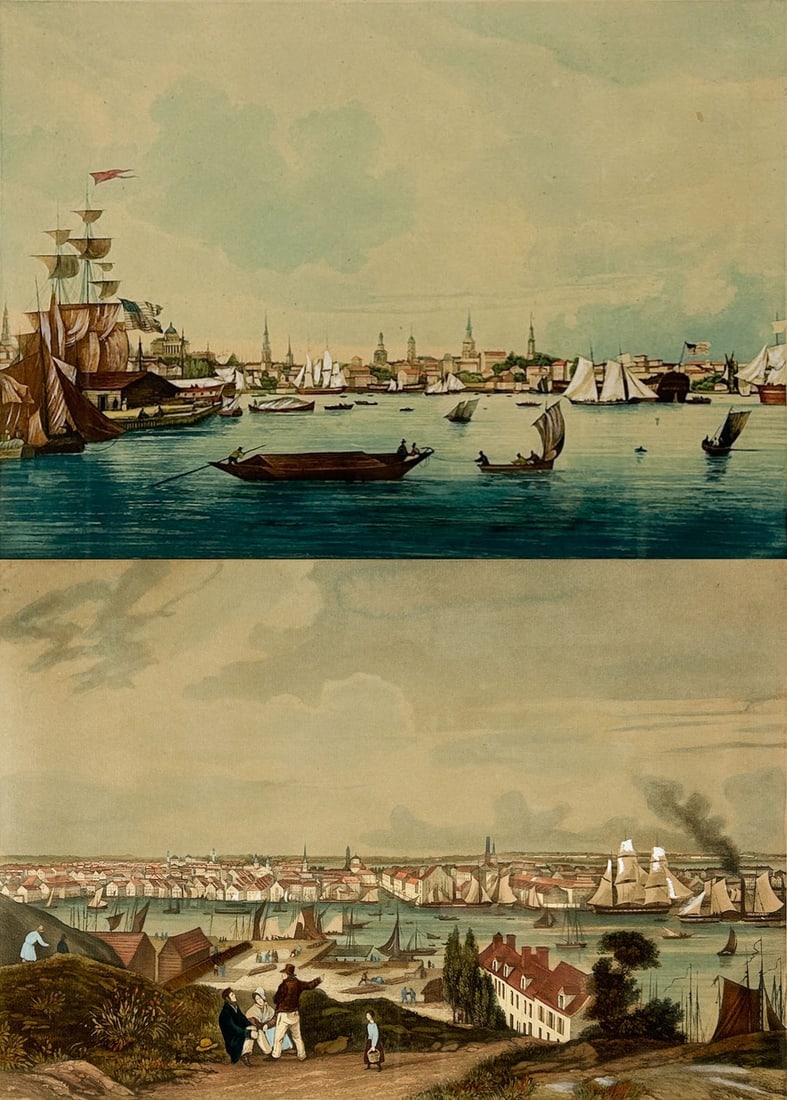 Two Ambroise Louis Garneray Hand Colored Aquatint Etching Framed Prints (1 of 9)