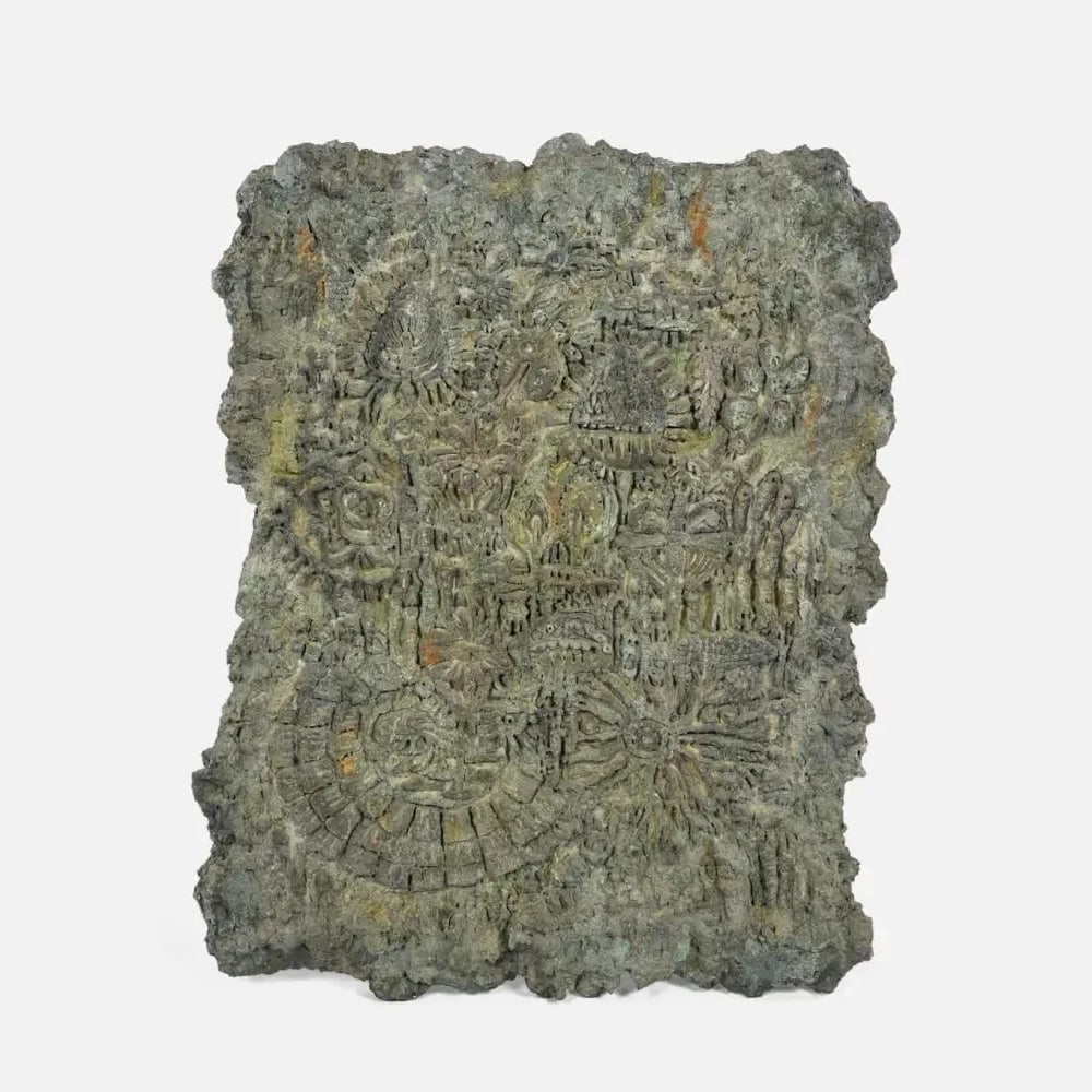 Jill King Abstract "Fossilized Botanicals" Wall Hanging Sculpture MCM (1 of 9)