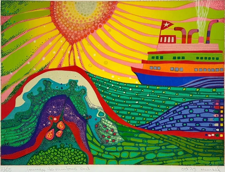 Marcel Artist Signed 1975 Lithograph Framed Print (1 of 6)