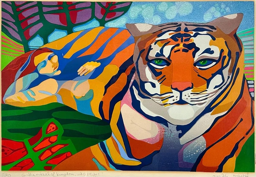 Marcel Artist  Signed 1975 Lithograph Framed Print (1 of 6)