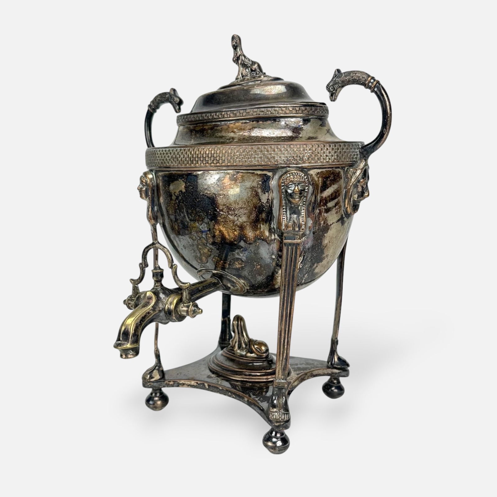 Antique Egyptian Revival Silverplate Samovar (1 of 11)