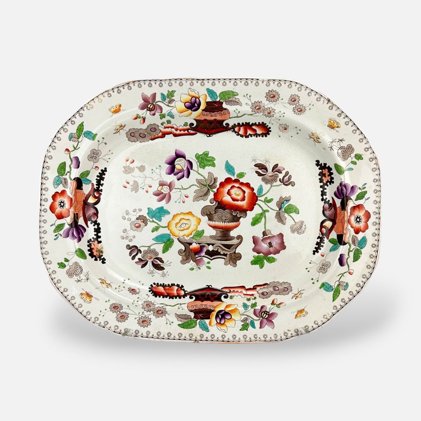 Large 20" Antique Ironstone Pottery Serving Platter by Carey Anchor Works for Saxon China (1 of 7)